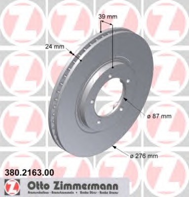 ZIMMERMANN Első féktárcsa 380.2163.00_ZIM