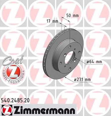 ZIMMERMANN Első féktárcsa 540.2485.20_ZIM