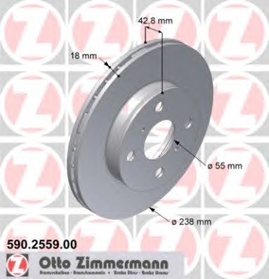 ZIMMERMANN Első féktárcsa 590.2559.00_ZIM