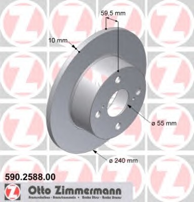 ZIMMERMANN Hátsó féktárcsa 590.2588.00_ZIM