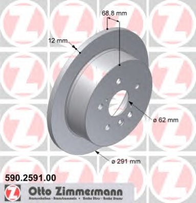 ZIMMERMANN Hátsó féktárcsa 590.2591.00_ZIM