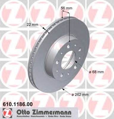 ZIMMERMANN Első féktárcsa 610.1186.00_ZIM