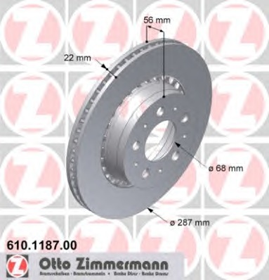 ZIMMERMANN Első féktárcsa 610.1187.00_ZIM