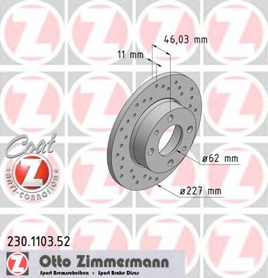 ZIMMERMANN Első féktárcsa 230.1103.52_ZIM