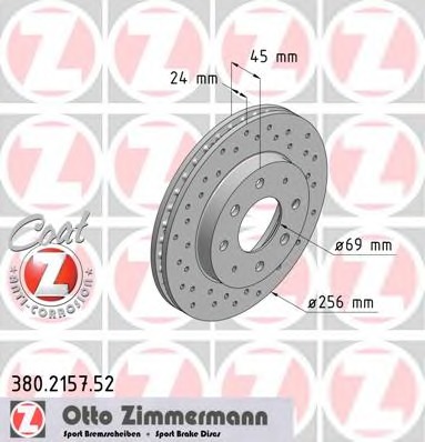 ZIMMERMANN Első féktárcsa 380.2157.52_ZIM