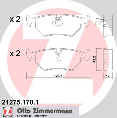 ZIMMERMANN Hátsó fékbetét 21275.170.1_ZIM