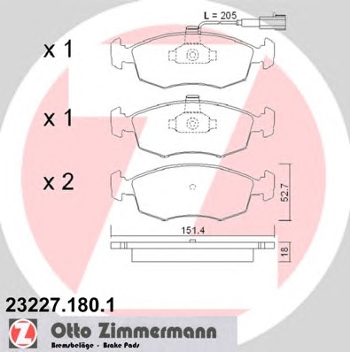 ZIMMERMANN Első fékbetét 23227.180.1_ZIM