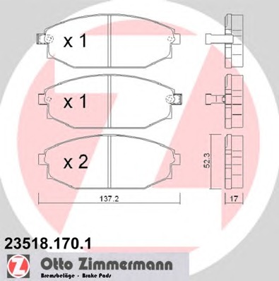 ZIMMERMANN Első fékbetét 23518.170.1_ZIM