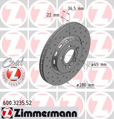 ZIMMERMANN Első féktárcsa 600.3235.52_ZIM