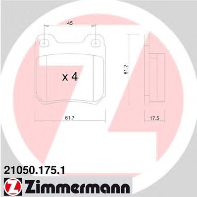 ZIMMERMANN Hátsó fékbetét 21050.175.1_ZIM