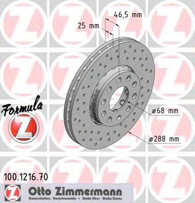 ZIMMERMANN Első féktárcsa 100.1216.70_ZIM