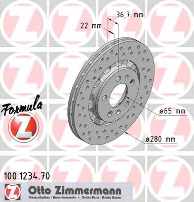 ZIMMERMANN Első féktárcsa 100.1234.70_ZIM