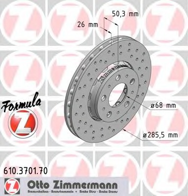 ZIMMERMANN Első féktárcsa 610.3701.70_ZIM