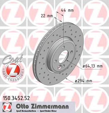 ZIMMERMANN Első féktárcsa 150.3452.52_ZIM