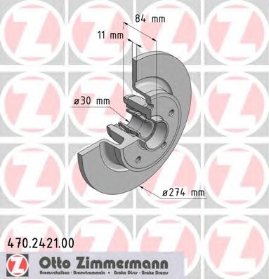 ZIMMERMANN Féktárcsa+kerékagycsapágy 470.2421.00_ZIM