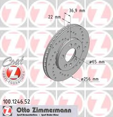 ZIMMERMANN Első féktárcsa 100.1246.52_ZIM