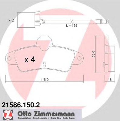 ZIMMERMANN Hátsó fékbetét 21586.150.2_ZIM