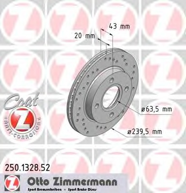 ZIMMERMANN Első féktárcsa 250.1328.52_ZIM