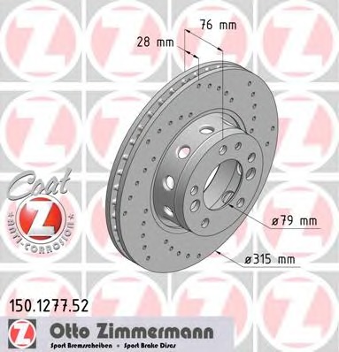 ZIMMERMANN Első féktárcsa 150.1277.52_ZIM