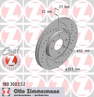 ZIMMERMANN Első féktárcsa 180.3003.52_ZIM