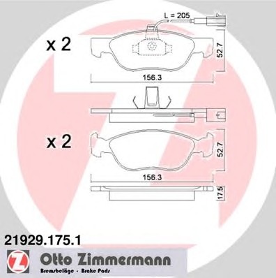 ZIMMERMANN Első fékbetét 21929.175.1_ZIM