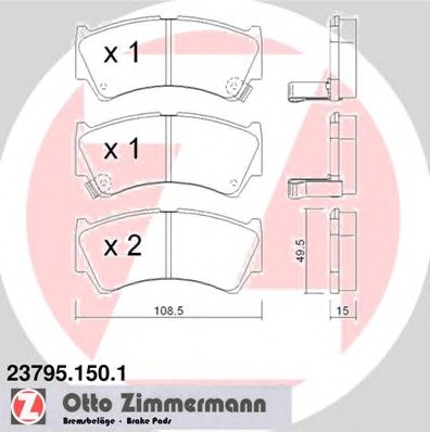 ZIMMERMANN Első fékbetét 23795.150.1_ZIM