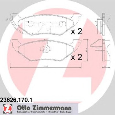 ZIMMERMANN Hátsó fékbetét 23626.170.1_ZIM