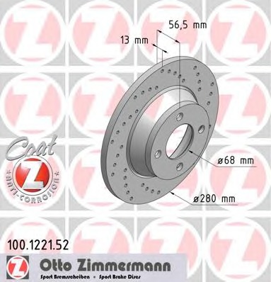 ZIMMERMANN Első féktárcsa 100.1221.52_ZIM