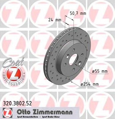 ZIMMERMANN Első féktárcsa 320.3802.52_ZIM