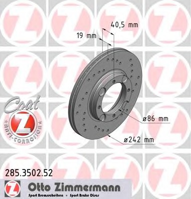 ZIMMERMANN Első féktárcsa 285.3502.52_ZIM