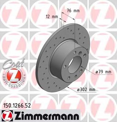 ZIMMERMANN Első féktárcsa 150.1266.52_ZIM