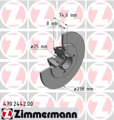 ZIMMERMANN Féktárcsa+kerékagycsapágy 470.2442.00_ZIM