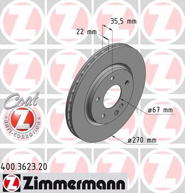 ZIMMERMANN Első féktárcsa 400.3623.20_ZIM