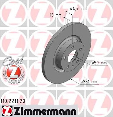 ZIMMERMANN Első féktárcsa 110.2211.20_ZIM