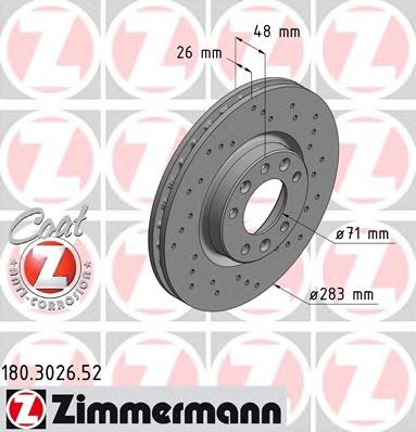 ZIMMERMANN Első féktárcsa 180.3026.52_ZIM