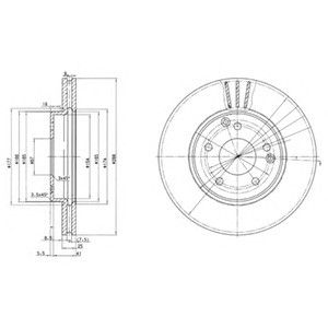 DELPHI Első féktárcsa BG3240_DEL