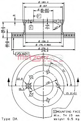 METZGER Első féktárcsa 24804E_METZ