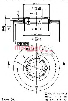 METZGER Első féktárcsa 24950_METZ