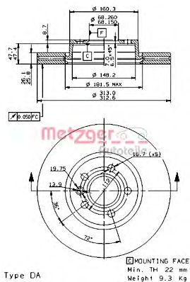 METZGER Első féktárcsa 24969_METZ