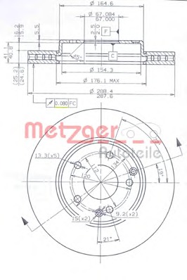 METZGER Első féktárcsa 24903V_METZ