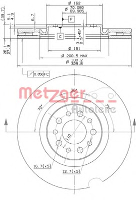 METZGER Első féktárcsa 24995_METZ