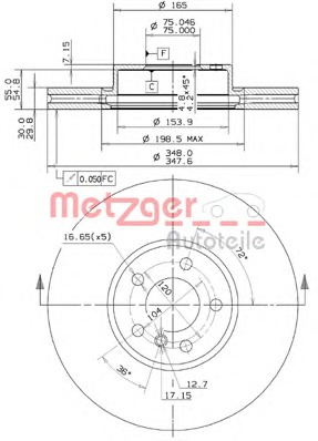 METZGER Első féktárcsa 25099V_METZ