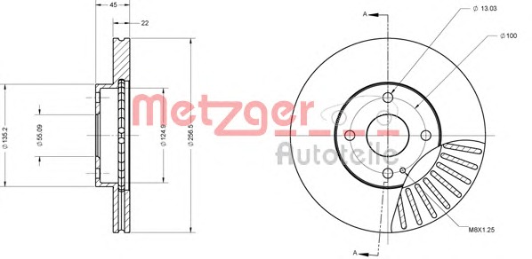 METZGER Első féktárcsa 6110505_METZ