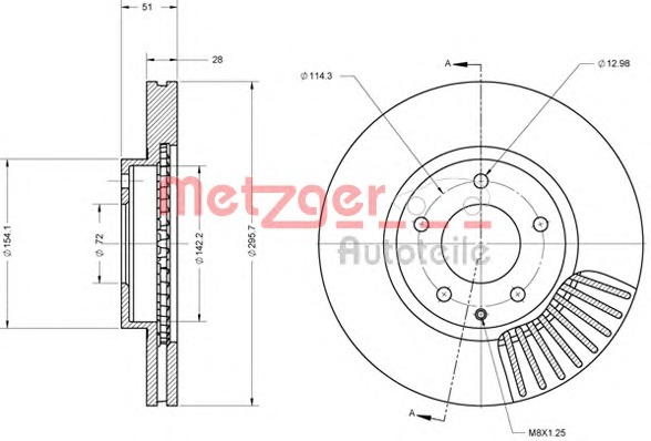 METZGER Első féktárcsa 6110704_METZ