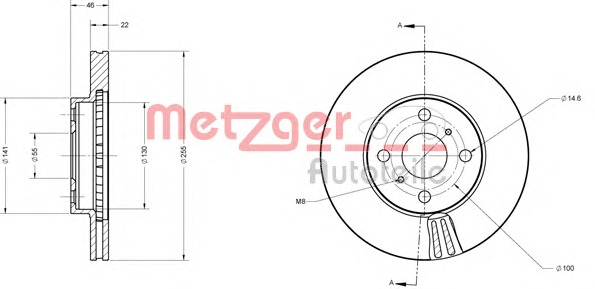 METZGER Első féktárcsa 6110722_METZ