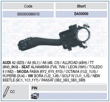 MAGNETI MARELLI Kapcsoló, kormányoszlop DA50099_MM