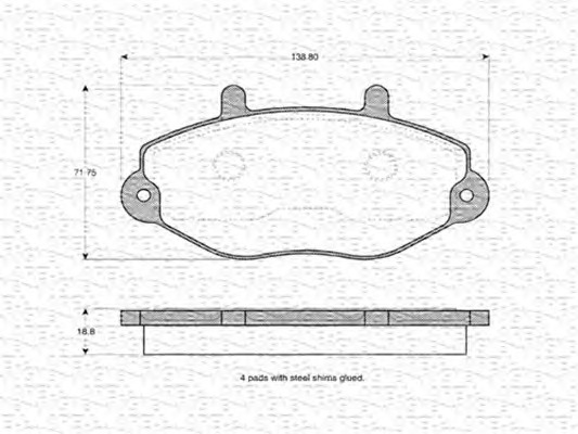 MAGNETI MARELLI Első fékbetét BPQ0552_MM