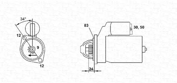 MAGNETI MARELLI Önindító, felújított MSR427_MM