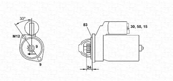 MAGNETI MARELLI Önindító, felújított MSR444_MM