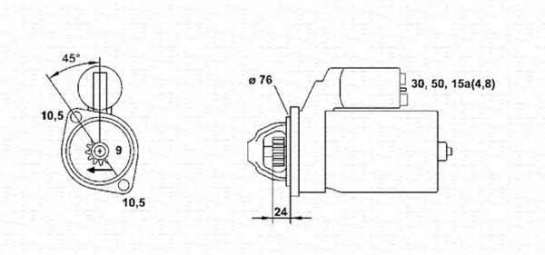 MAGNETI MARELLI Önindító, felújított MSR457_MM